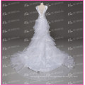 ED Bridal Simple A-line Satin See-through Back A-line Beading Wedding Dresses with Detachable Train Low Back